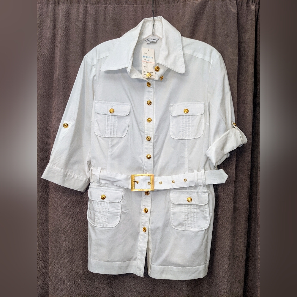 Ladies button down shirt, very smooth fabric.